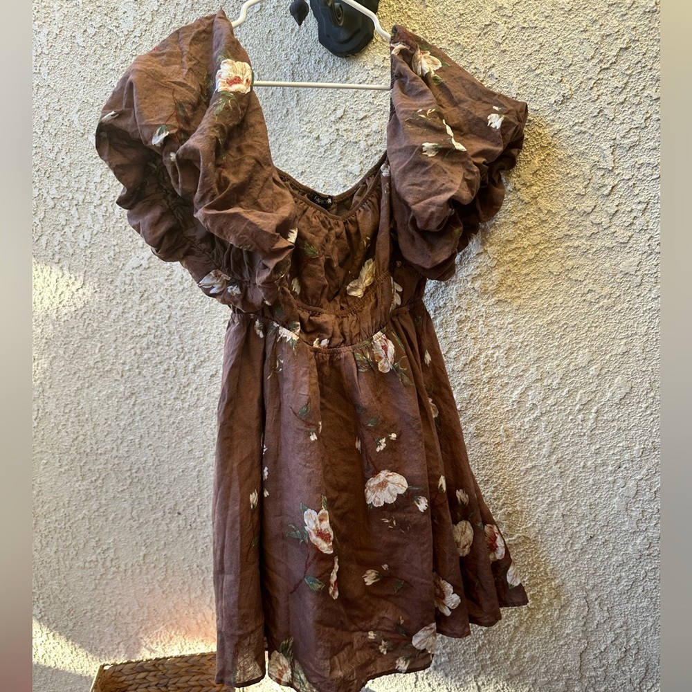 Fashion Nova Elegant Brown Dress
